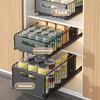Kitchen Seasoning Bottle Storage Drawer Cabinet Organizer Pull Out Type Storage Rack with Slide Rail Kitchen Cupboard Organizer