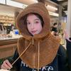 WTEMPO Autumn Winter Large Size Hooded Shawl Hats Women's Thickened Plush Warm Hats Outdoor Cycling Skiing Soft Ear Protection Hats