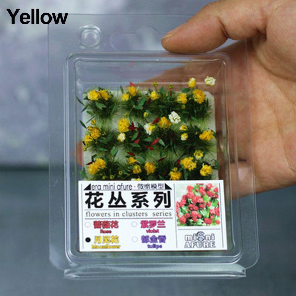 Material Fairy Garden Static Grass Tufts Sand Table Layout Scene Model Miniature Flower Cluster