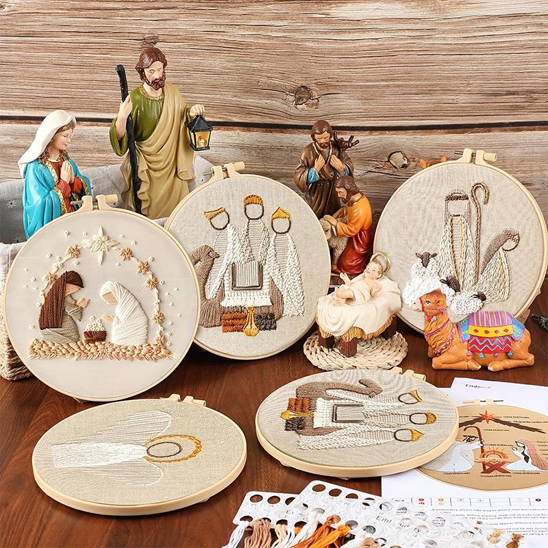 1set Embroidery Kit With Printed Embroidery Patterns Cross Stitch Set