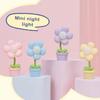 LED Flower Lamp Flicker Free Soft Lighting Eye Protection Compact Size Flowerpot Night Lamp Desktop Decoration