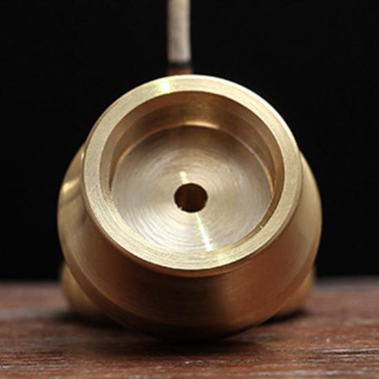 Incense Burner Smooth Exquisite Golden Bowl Shape Incense Stick Holder for Bedroom