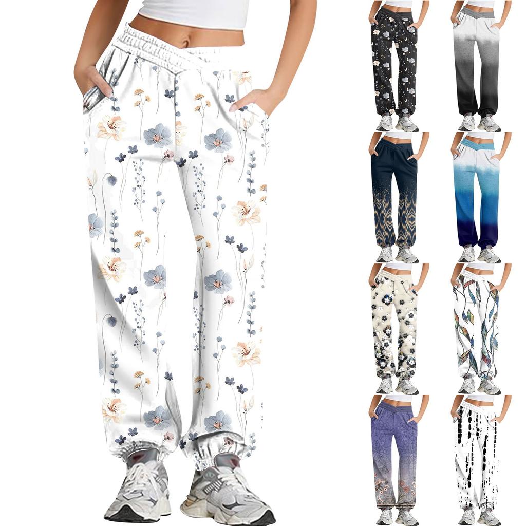 Women's Casual Fashion Printed  Sweatpants Sweatpants Trousers Elastic Waisted Drawstring Pants