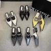 Fashion New Style Popular Summer Concise Pointed Toe Women Slippers Fashion Thin Low Heels Party Pumps Mules Slide Shoes Zapatos Mujer
