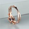 Vintage Rose Gold Color Ring Flower Style Round Cut Blue Stone Rings for Women Luxury Claw Ring Anniversary Gifts