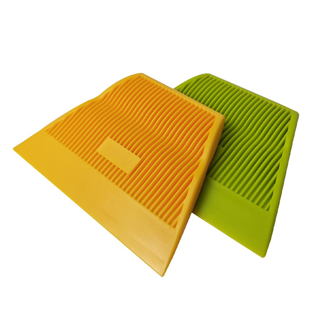 1Pc Trapezoidal Squeegee Car Vinyl Film Wrapping Tool Scraper Window Tinting Wallpaper Installing Medium Soft Green and Hard Yellow