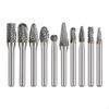 10x Carbide Burr Set Drill Bits 1/4" Shank Professional Tungsten Steel Attachments Double Cut