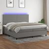VidaXL Slat Bed Base with Mattress and LED, Upholstered Bed with Headboard, Double Bed, Adult Bedroom Bed, 3134982