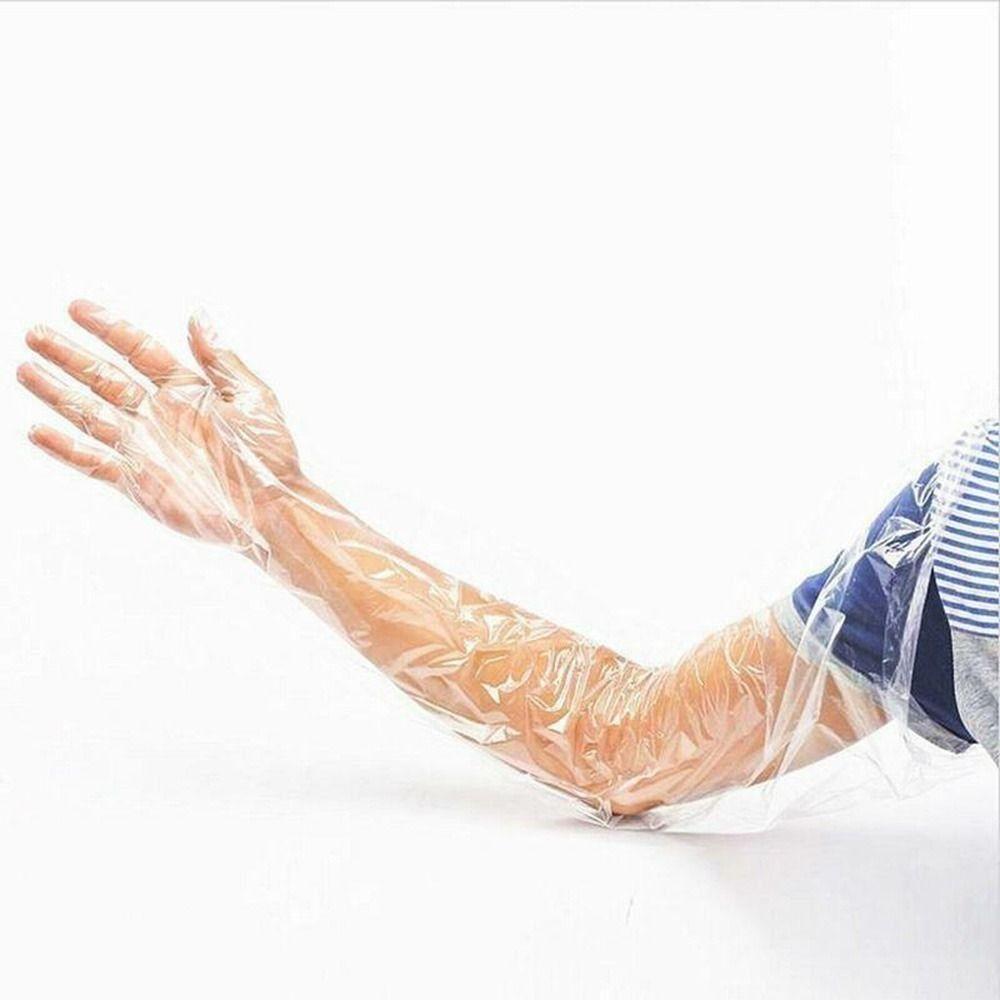 50Pcs Plastic Disposable Vet Glove Clear Farm Glove Non-toxic Cattle Sheep Glove Midwifery