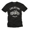 Motorcycle Biker T-Shirt with Cheating Death Since 1964 Motif - Cafe Racer