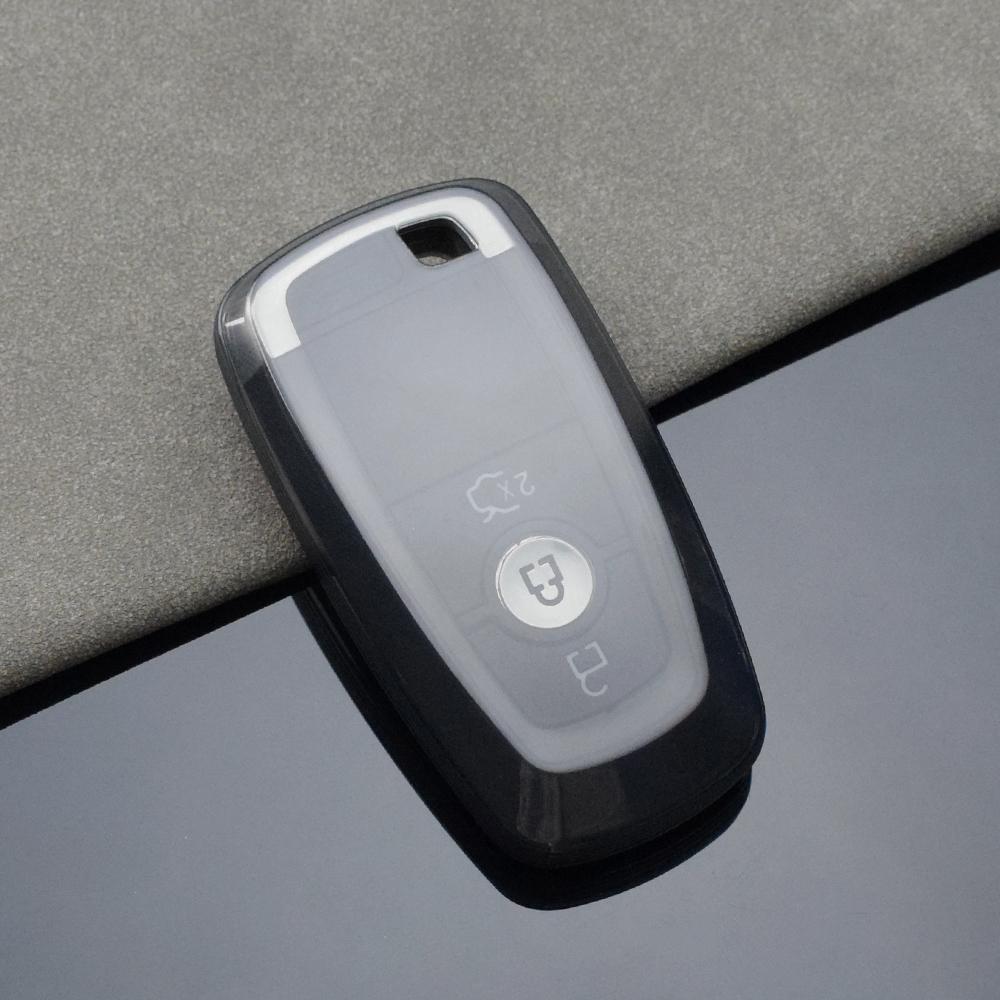 Transparent Car Key Cover Case Shell Holder Accessories for Ford Edge EcoSport F-150 F-250 F-350 Fusion Mondeo Mustang Explorer