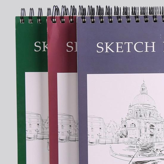 A4 Hardcover Sketch Book Spiral Wire Bound 100 Sheets Acid Free Thick Paper Artist Art Student Sketching Drawing Writing Sketchbook Art Supplies