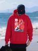 Japanese Waves Sushi Food Prints Men Hoodie Comfortable Pocket Streetwear Loose Casual Hoody All-Match Fleece Unisex Clothing
