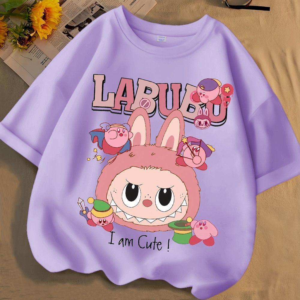 Hot New LABUBU Cartoon 3D Print Kids T Shirts Boy Girls Cool Short-Sleeved Child Clothing