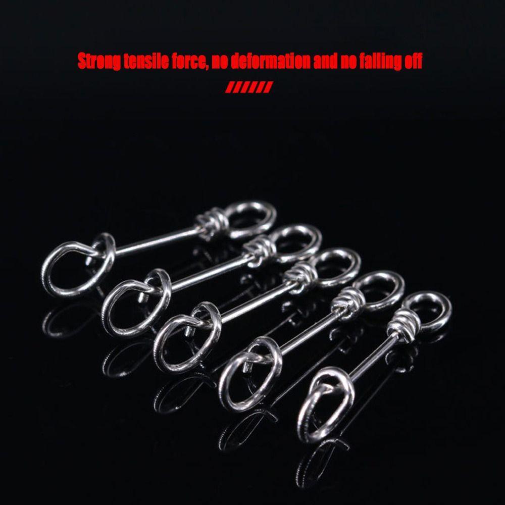 50Pcs Hot Fastach Stainless Steel Fishing Connector Rolling Swive Solid Rings Swivels Snap