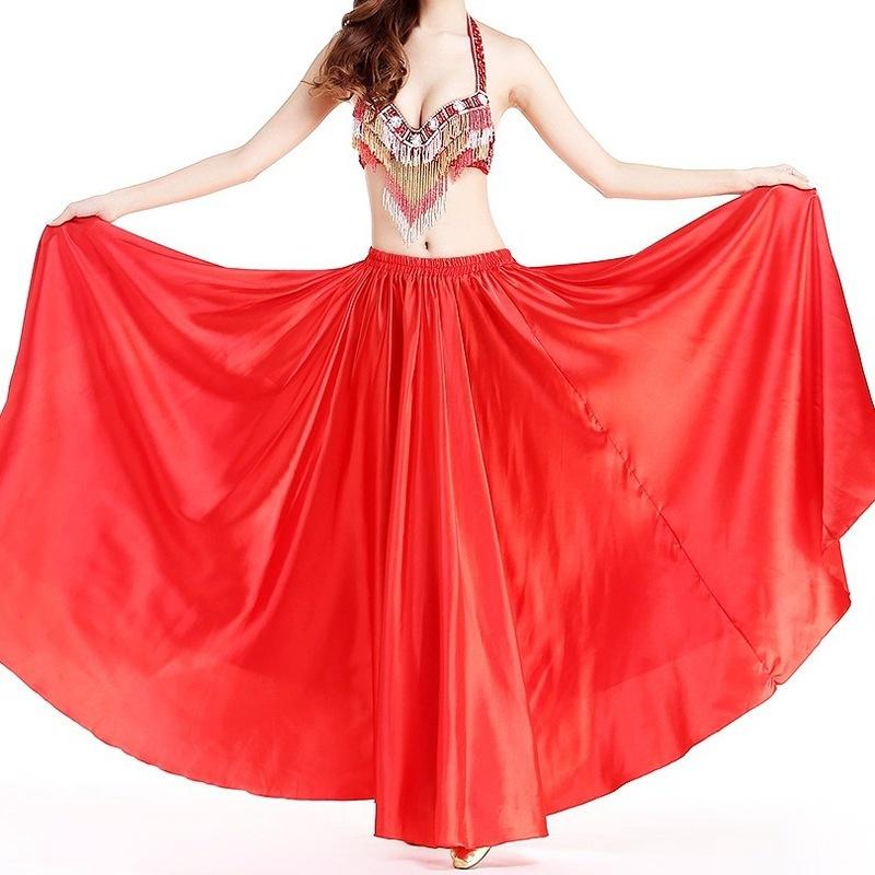 4Colors Professional Women Belly Dancing Skirt Full Circle Skirts Skirts Satin Belly Dance Skirt