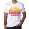 Men’s Vintage Tee Shirt Graphic T Shirt CADAQUES Sunset White