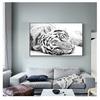And Print Canvas Wall Art Picture Nordic Style Painting Modern Home Living Room Decoration Snow White Tiger Animal Poster