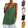 Women's Cotton And Linen Camisole Vest, Women's Summer Loose Sleeveless Versatile Bottom Top