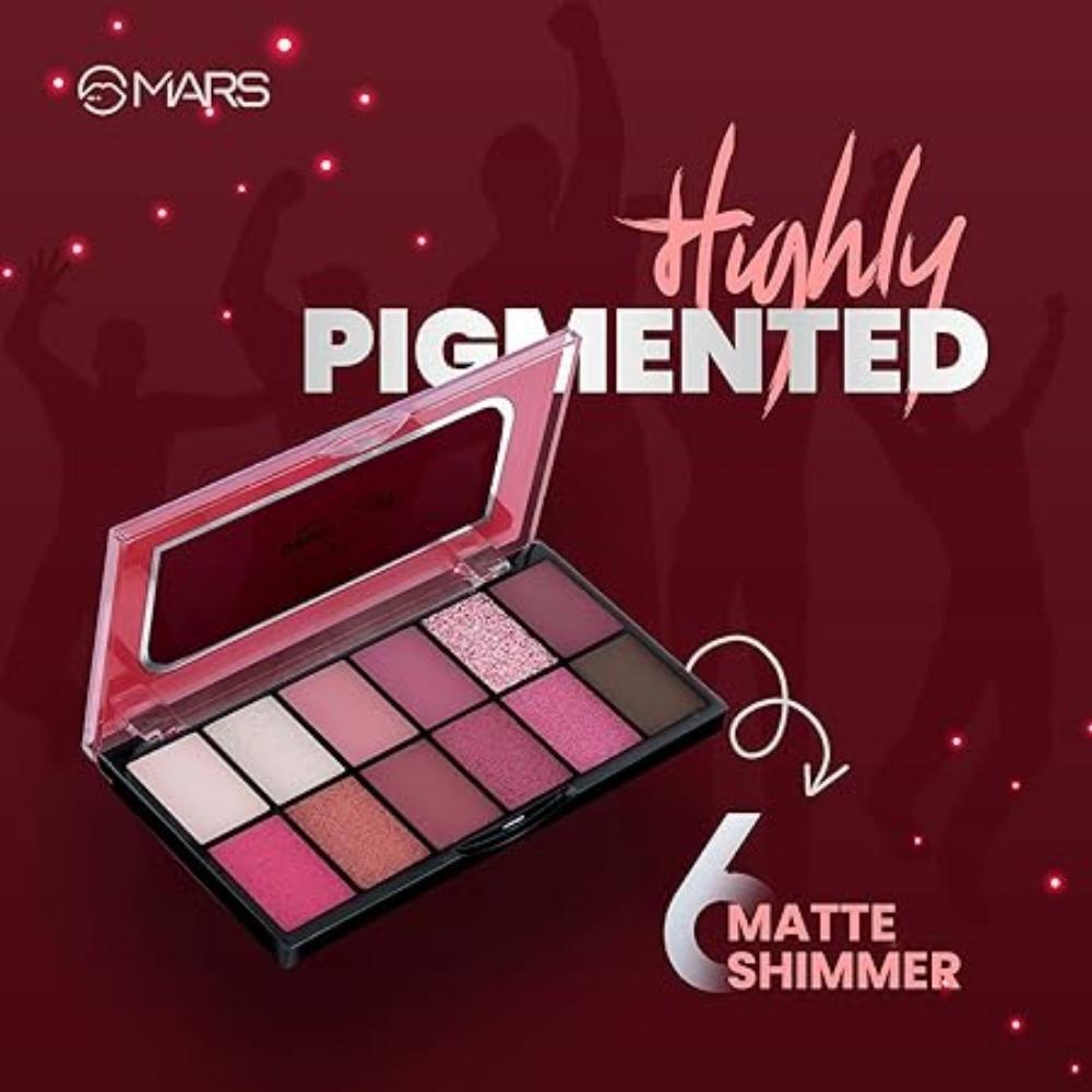 12 Shades Dance of Joy Eyeshadow Palette | Highly Pigmented and Blendable | Multicolor | Matte and Shimmer Finish (13.2g)