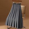 Spring Vintage Gray Suit Skirt for Women A-Line Style with Pleated Skirts