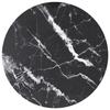 VidaXL Table Top Black Ø60x0.8 Cm Tempered Glass Marble Design