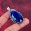 Blue Topaz Pendant, 925 Solid Sterling Silver Gemstone Jewelry, Handmade Pendant, For Thanksgiving