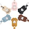 Pet Memorial Keychain Pendant with Hair Engraving Feature Dog Cat Claw Design Faux Leather Pet Hair Memorial Keychain