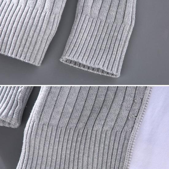 Fall Winter Men Coat Zipper Closure Knitted Cardigan Stand Collar Long Sleeves Solid