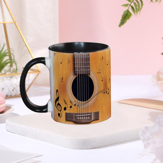 Musical Coffee Mug Ceramic Novelty Music Note Cup Large 350ml Capacity Guitar Piano Violin Design Hot Drinking