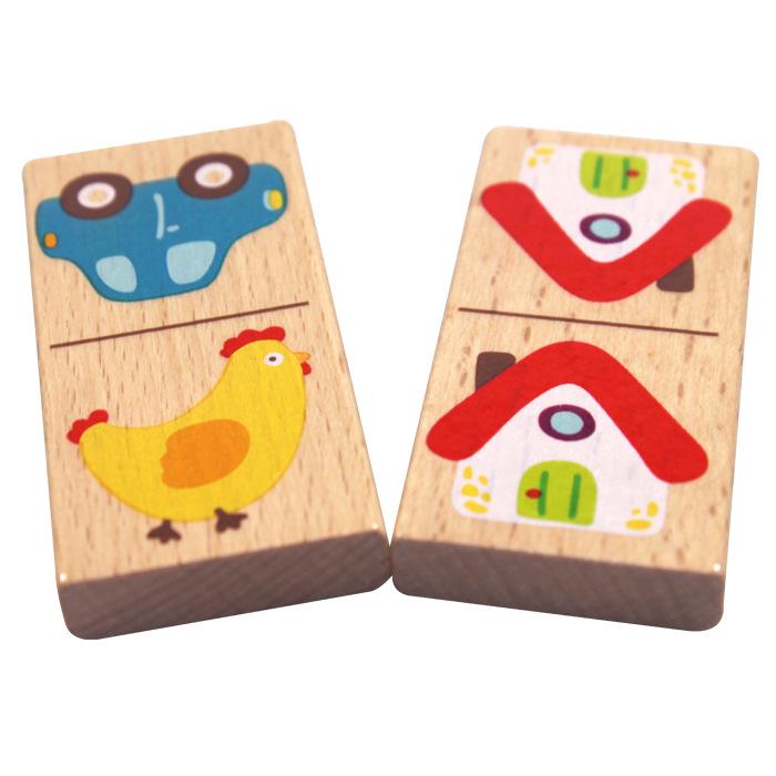Children's Educational Wooden Idiom Domino Puzzle Set