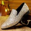 Luxury Loafers Men's Casual Shoes Gold Silver Sequin Wedding Shoes Designer Slip On Loafers Business Dress Shoes for Men
