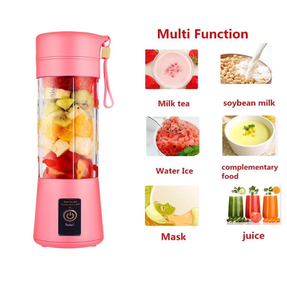 Mini Portable Blender Milkshake Cup With USB Rechargeable 6 Blades Mini Fruit Juice Mixer Shake Take Juice Cup