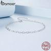 925 Sterling Silver Heart Ankletplated Minimalist Everyday Wear White Gold for Women Fine Jewelry