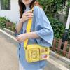 Embroidery Bear Canvas Shoulder Bag Solid Color Shoulder Bag Cute Transparent Itabag Gift
