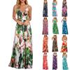 Summer Dress Dress Women's Dress Beach Skirt Print Belt Skirt Cross Strap Dress V-neck Vest Dress