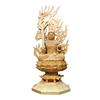 Buddhist Wood Buddhist Altar Made of Cypress Guardian Protection from Octagonal Flame Halo Cypress Statue, Carving, Acala, Statue, Ornament, Wood,