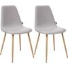 Set of 2 Vintage Style "Marylin" Chairs with Imitation Beech Wood Legs Atmosphera - Light Gray