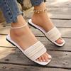 Fashion Women's Fashionable Flat Sandals with Artificial Pearl and Rhinestone Decoration Slippers