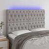 VidaXL LED Headboard Bedroom Furniture Double Bed Accessory Head of Bed Frame Interior Light Grey 3122758