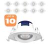Set of 10 White Round Recessed LED Spotlights 5W IP20 3000K