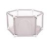 Selonis Hexagon 6 Side Play Pen with 100 Balls, Grey:pearl/grey/transparent/powder Pink