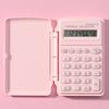 Mini Calculator Flip Cover 8 Digits Big Buttons Large LCD Display Battery Operated Portable Student Finance Desktop Calculator Office Supplies