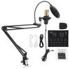 Condenser Microphone with Adjustable Tripod Effect Sound Card Set Kit for Recording