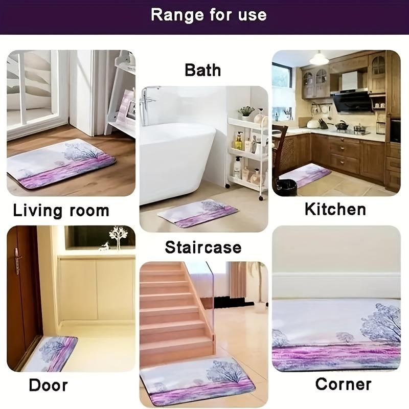1Pcs Cow Pattern Floor Mat Modern Kitchen Polyester Rug Non-Slip Colorful Indoor Carpet, For Home Bathroom Bedroom Living Room Decor
