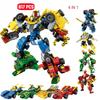 4IN1 Starry Knight Transforming Mech Building Blocks Kits MOC Sports Car Combined Robot Model Bricks Kids Toys Boys Gifts