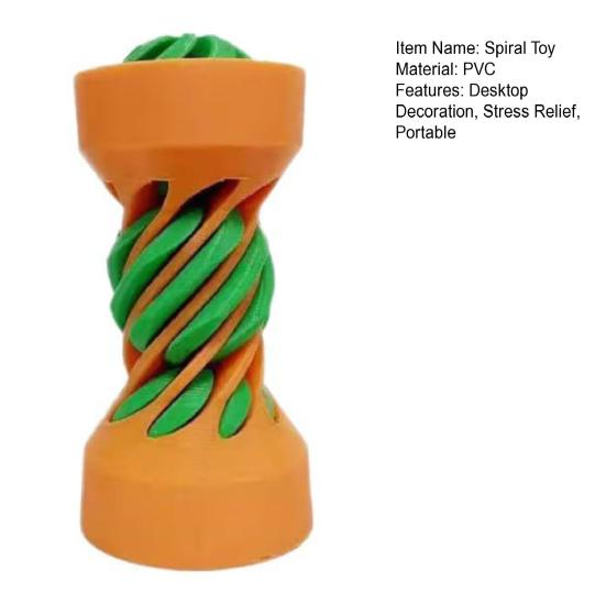 3D Printed Spiral Cylinder Ball Impossible Passthrough Spiral Cylinder Desktop Figurine Stress Anxiety Relief Kids Adults Educational Mini Column