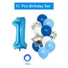 Boy Birthday Balloons with Blue Number Baloon Birthday Party Decoration Kids Anniversaires 1/2/3/5/6/8/9 Years Old