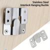 2Pcs/set  2Set Stainless Steel Interlock Hanging Buckle Flush Mount Bracket Furniture Connector Wall Picture Frame Hanger Display Photo Frame Hooks
