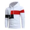New Men's Fashion Color-blocked Pullover Sweatshirt with Fleece Lining, Men's Casual Sports Hoodie